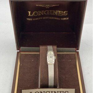 Vintage Women's IOB Longines Manual Analog Gold Plated Wristwatch